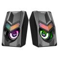 Snopy SN-X25 2.0 Multimedia RGB Işıklı 3W*2 Siyah USB Speaker