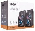 Snopy SN-X25 2.0 Multimedia RGB Işıklı 3W*2 Siyah USB Speaker