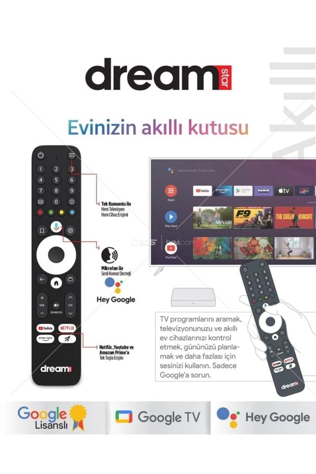 Dreamstar Nova 4K Lisanslı Android TV Box