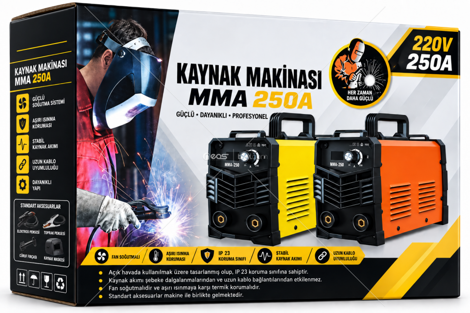 KIMMERPLUS MMA-250A 220V PROFESYONEL İNVERTER KAYNAK MAKİNASI