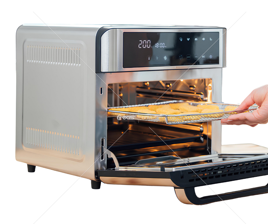 UMIE FR25 25L 2200W Paslanmaz Çelik LED Dijital Göstergeli Tepsili Oven Airfryer/Fritöz