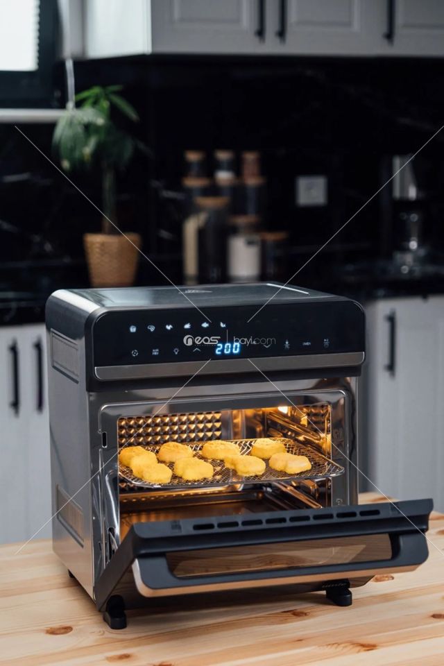 UMIE FR25 25L 2200W Paslanmaz Çelik LED Dijital Göstergeli Tepsili Oven Airfryer/Fritöz