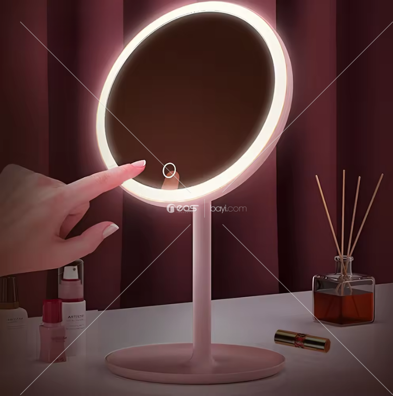 Işıklı Makyaj Aynası Seyahat Ederken Kullanabilir Şarjzlı Bataryalı