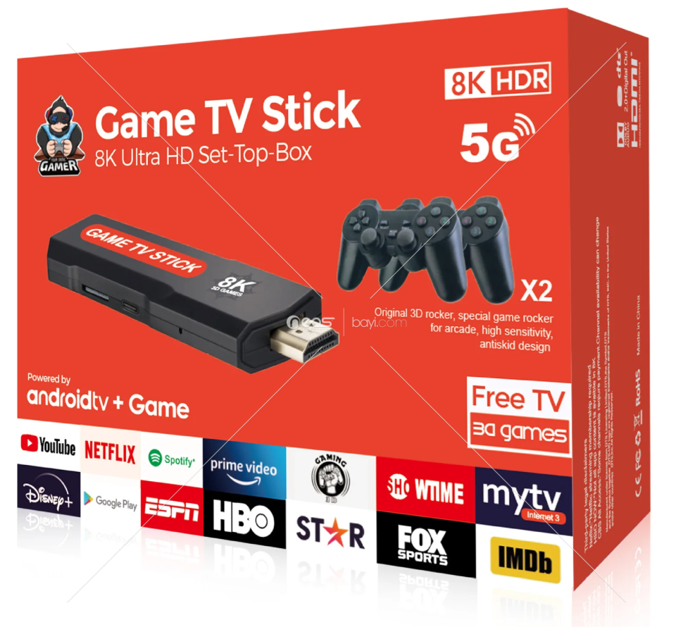 SMART Youtube Plus Retro TV KUTUSU Oyun Konsolu 64GB 30000+oyun 4K HD Oyun Çubuğu tv çubuğu