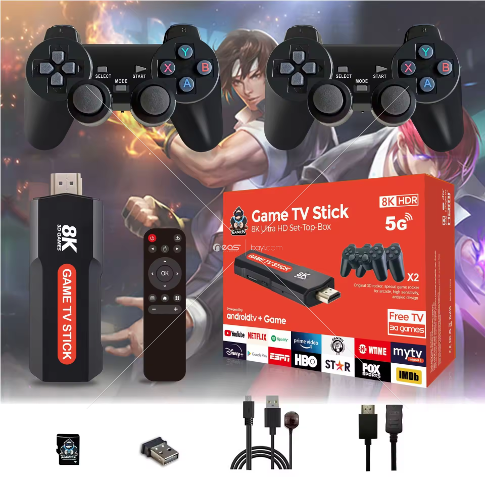 SMART Youtube Plus Retro TV KUTUSU Oyun Konsolu 64GB 30000+oyun 4K HD Oyun Çubuğu tv çubuğu