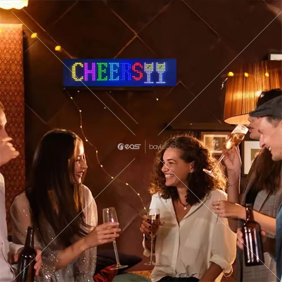 Esnek 20X64CM Programlanabilir Su Geçirmez Araba Camı LED Dijital Ekran Etiketi Esnek EL Parıltılı Panel Kayan Parlak Araba LED Tabelaları