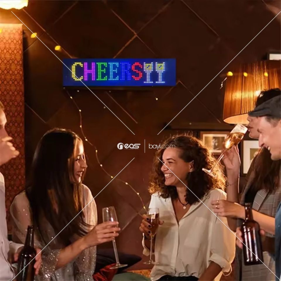 Esnek 16X64CM Programlanabilir Su Geçirmez Araba Camı LED Dijital Ekran Etiketi Esnek EL Parıltılı Panel Kayan Parlak Araba LED Tabelaları