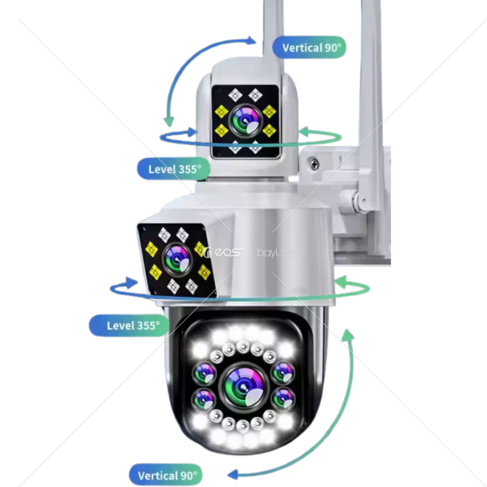 O-KAM 3039 6MP WİFİ PTZ KAMERA 3 Kamera TEK Görüntü Profesyonel Tasarım