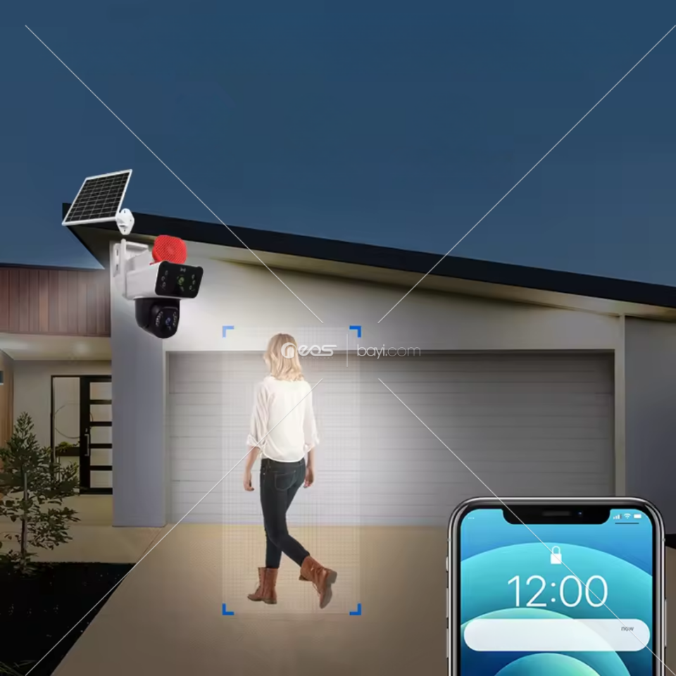 O-KAM 3915 4GB SİMKART PTZ 6MP WİFİ PTZ KAMERA 3 Kamera TEK Görüntü Profesyonel Tasarım