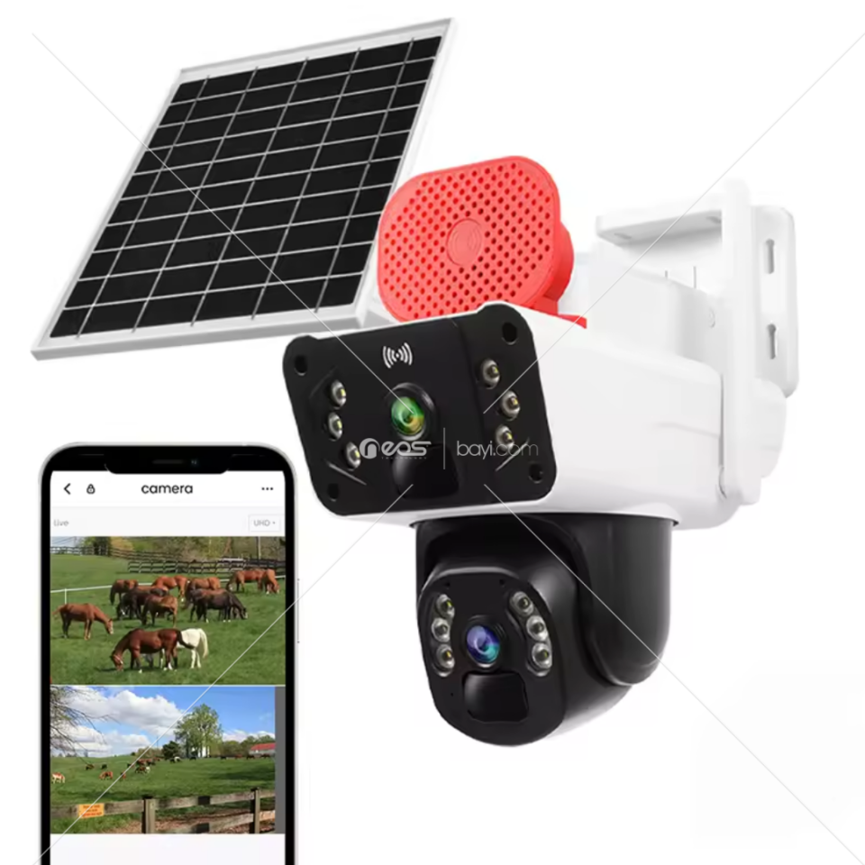 O-KAM 3915 4GB SİMKART PTZ 6MP WİFİ PTZ KAMERA 3 Kamera TEK Görüntü Profesyonel Tasarım