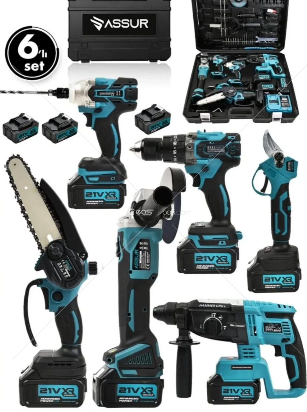 ASSUR Profesyonel Kömürsuz Motor 6 lI set Kırıcı Delici Hilti Avuç Taşlama DEVİR AYARLI Spral 800 NM Torklu Somun Sıkma DAL BUDAMA Makası VE TESTERSİ
