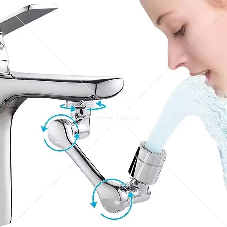 Çok İşlevli 1080 Döndürülebilir Musluk Havalandırıcı + 360 Döndürülebilir Musluk Bağlantı Kolu Döndürülebilir Uzatma Musluk Havalandırıcı