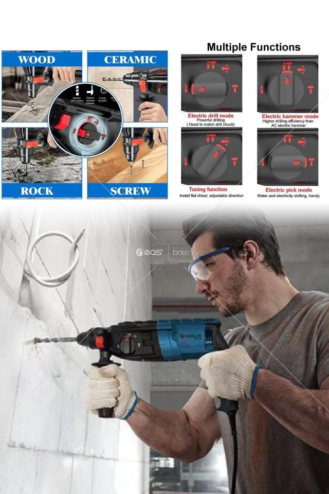 ASSUR PLUS Pro Kırıcı Delici Darbeli Hilti Matkap 2-28mm