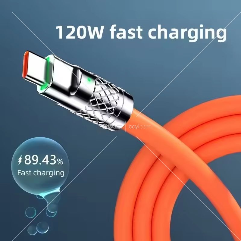 3'ü 1 arada 6A 120W USB Hızlı Şarj Kablosu Telefon İçin Mikro USB Type-C Şarj Kablosu