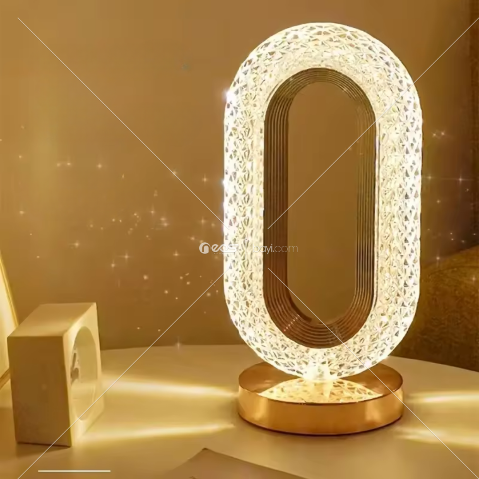 Altın Kristal Lamba Şarjzlı Oda ve Masa Lambası