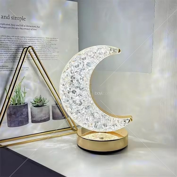 skandinav Lüks Yatak Odası Lambası Akrilik Kristal Yıldız Başucu Lambası Romantik Atmosfer Lambası Şarj Dokunmatik Anahtar Gece Lambası