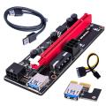RS Risecard USB 3.0 PCI-E Yükseltici SATA 15pin 6 Pin Güç Kablosu VER 009S Express 1X 4x 8x 16x Genişletici Pcie Yükseltici Adaptör Kartı