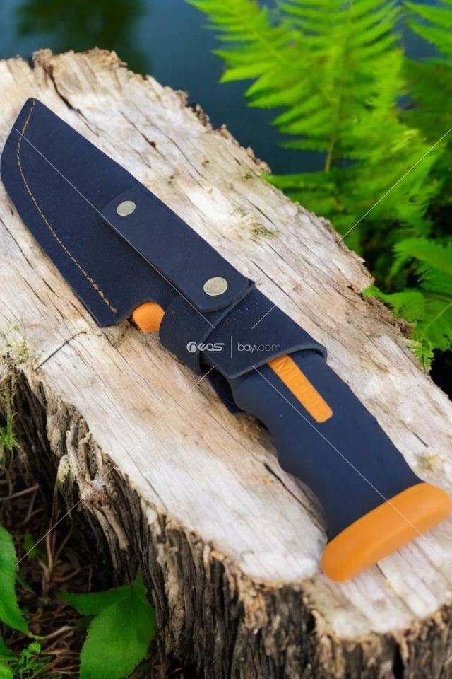 Outdoor Piknik Çakısı Kamp Bıçak Bıçağı Çakısı Bıçak Kılıflı El Yapımı ( Silikon Sap ) 28 Cm