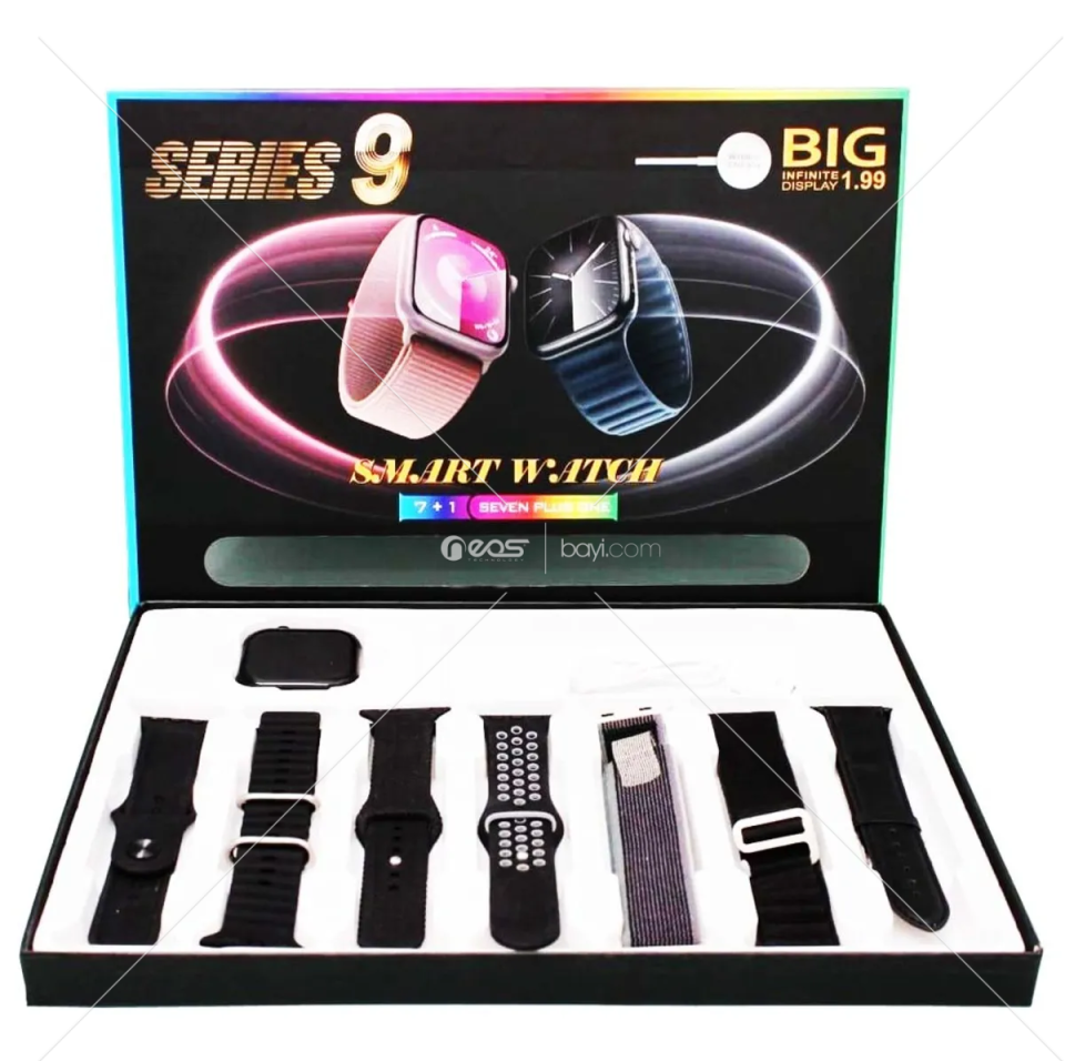 Series 9 Akıllı Saat Watch 7 45mm Ultra / 7 Kordonlu / Sesli Görüşme / Bildirim Alma / Tam Paket