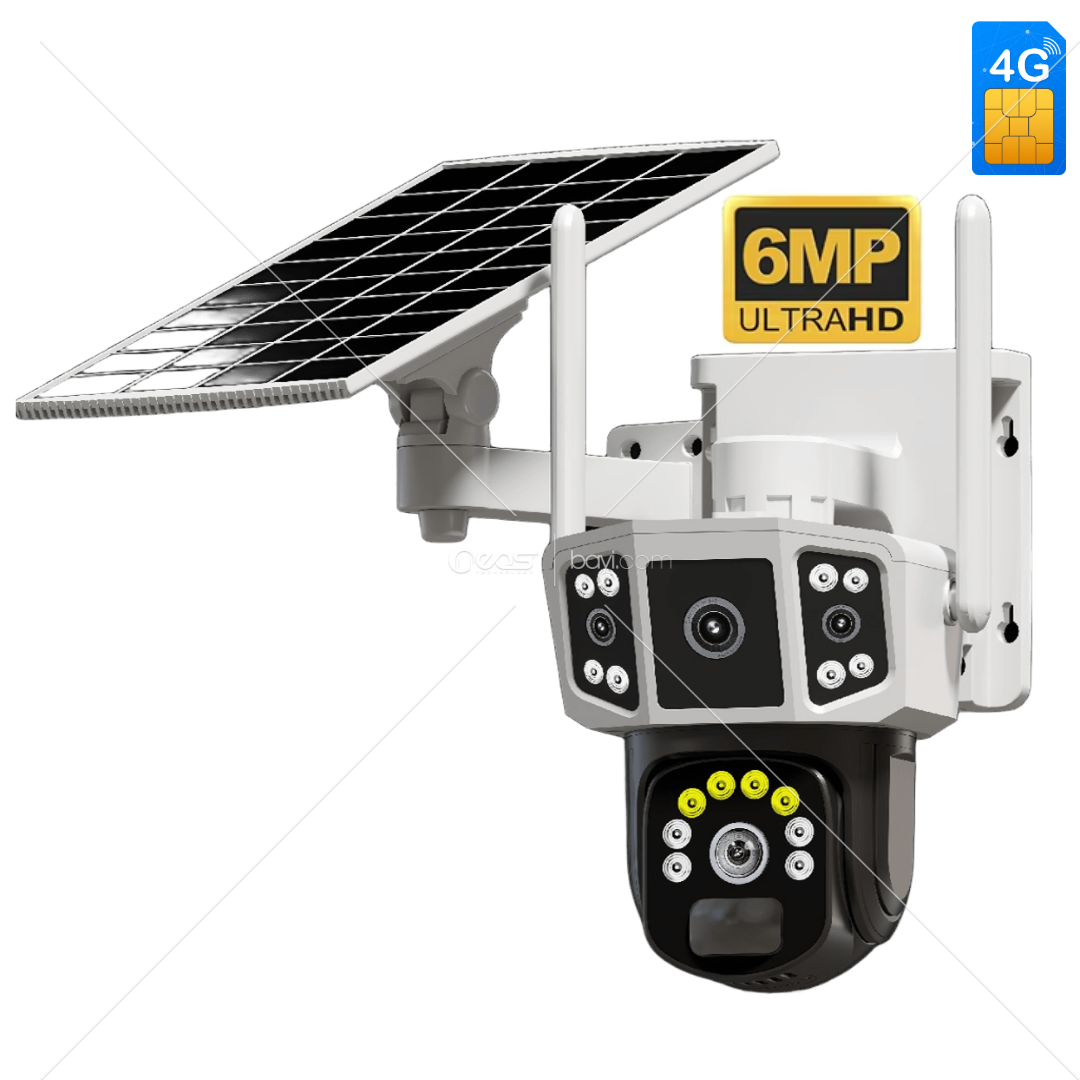 O-KAM-3921 6MP 4G SOLAR Dual Lens  PTZ Camera ( SİYAH )