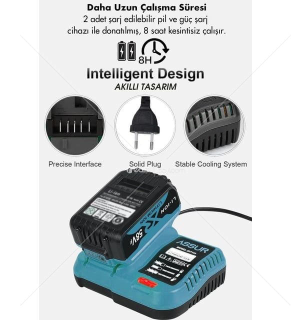 3 lü Set XR LI-ION Batarya Kömürsüz Motor Çift Akülü Şarjlı Matkap Şarjlı
