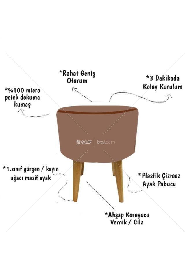 Yüksek Ayaklı Dekoratif Puf ( RENK KARIŞIK GELECEKTİR )