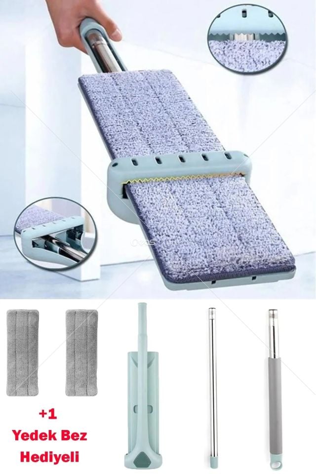 Kendinden Sıkmalı Handy Mop Kovasız Tablet Mop +1 Yedek Bez Hediyeli