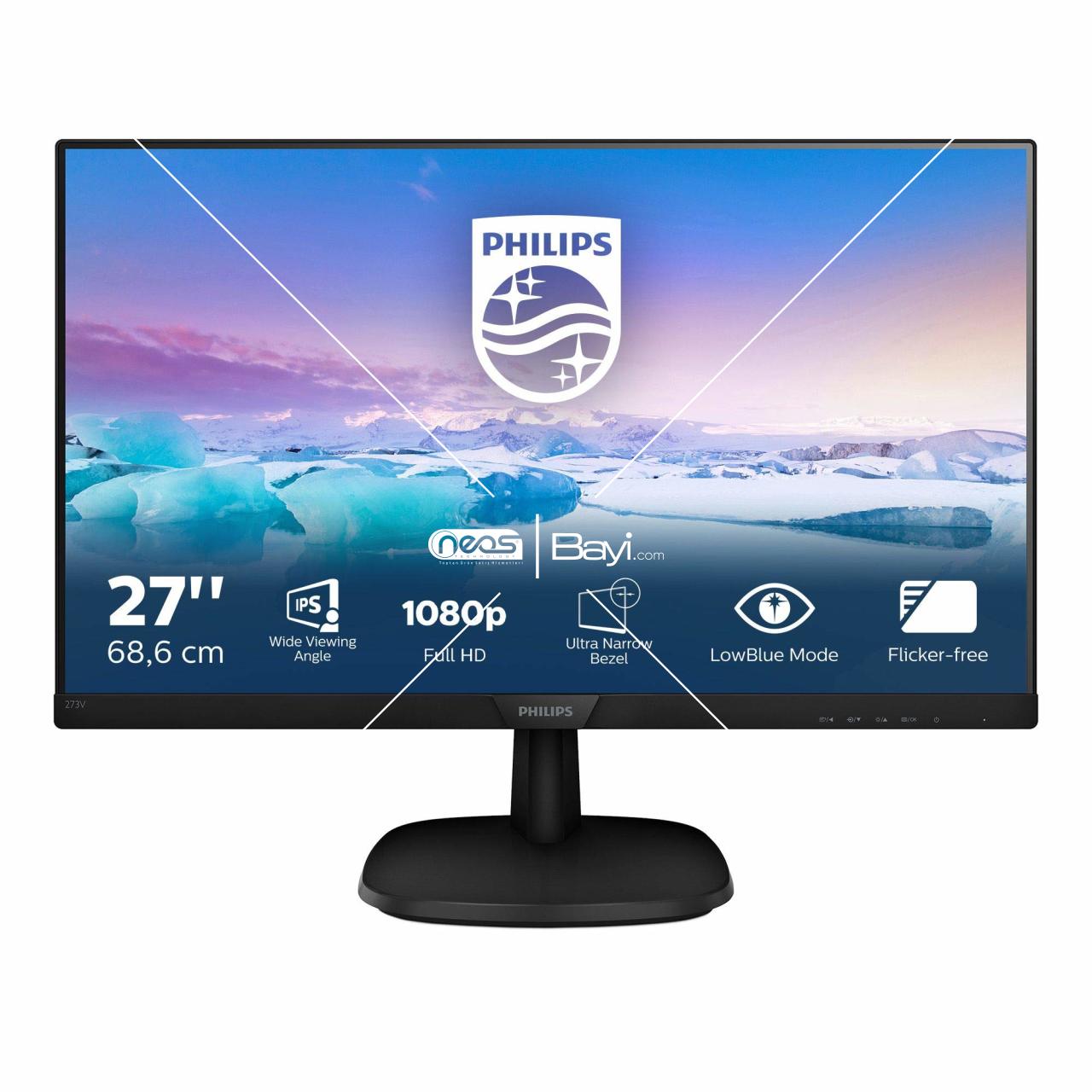 Philips 27 273V7QDSB/00 5ms 1920X1080 Full Hd IPS DVI/VGA/HDMI/Vesa Monitör