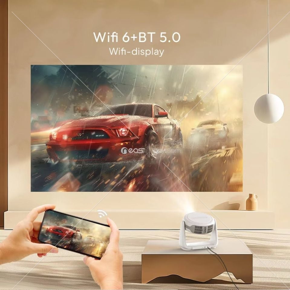 K1 1080p akıllı 4k lazer projektör ev kısa mesafeli şarj edilebilir kablosuz Mini taşınabilir Led Video projektör