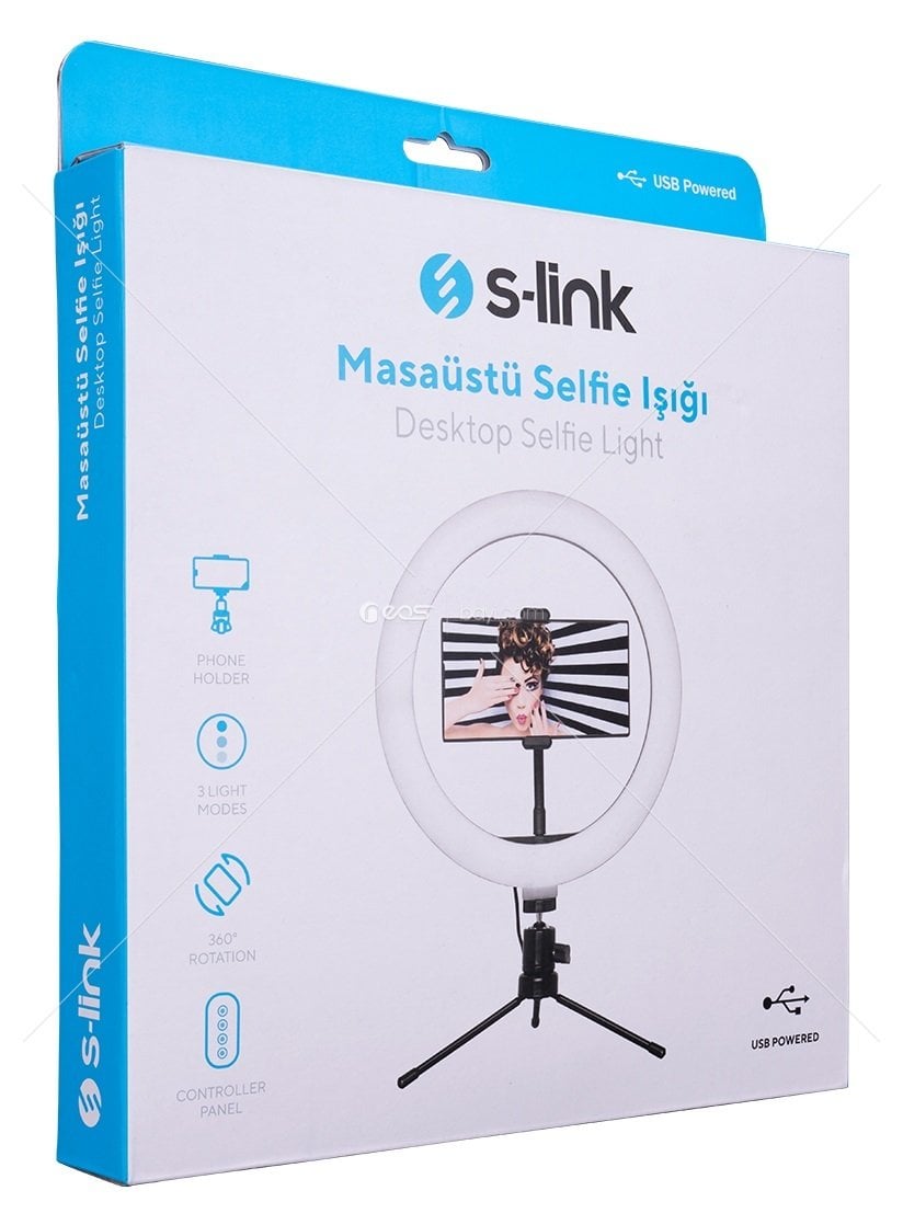 S-link SL-SF200 10 inç Telefon Tutuculu Youtuber Makyaj Halka LED Işık