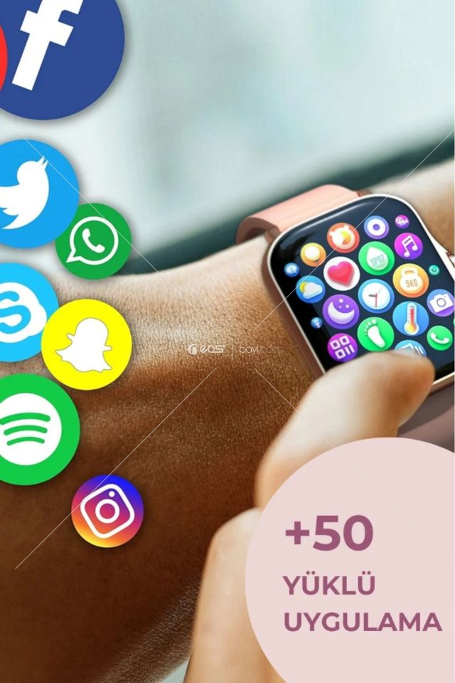 G21 Mini Plus Akıllı Saat 4 Kordonlu Bileklik Kolye ve Küpe Hediyeli Kadın Akıllı Saat Watch
