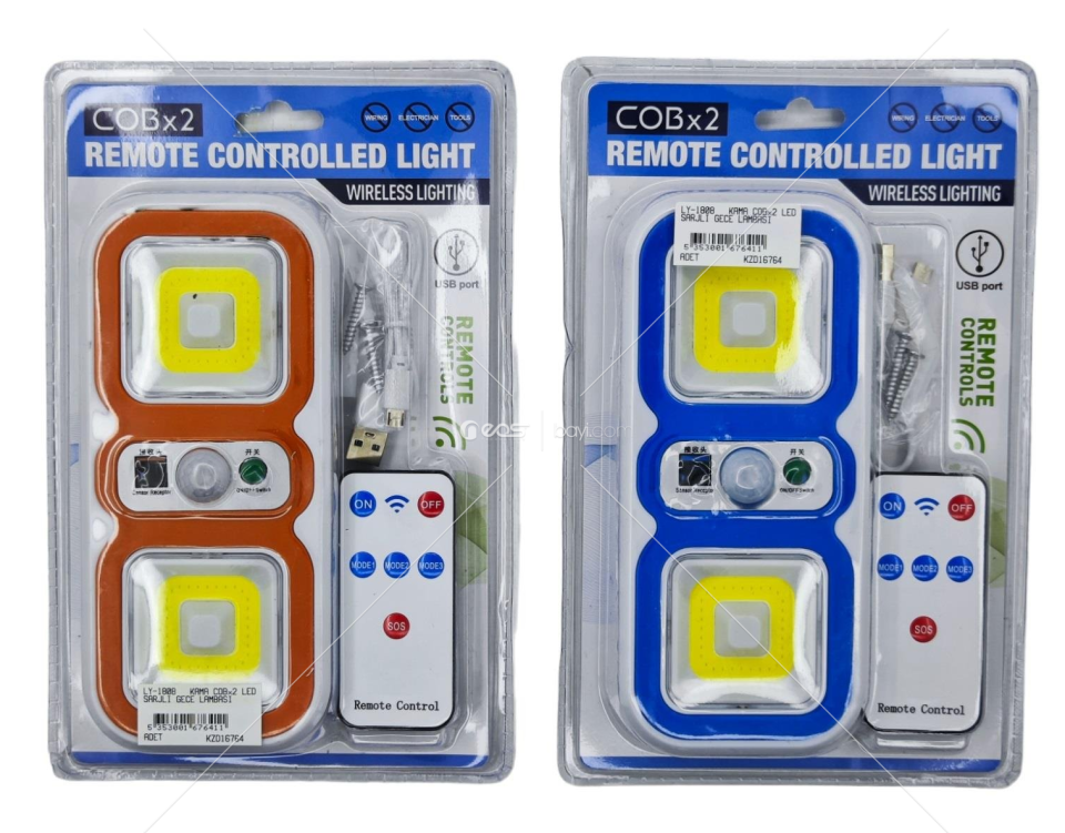 LY-1808 KAMA COBx2 LED ŞARJLI GECE LAMBASI