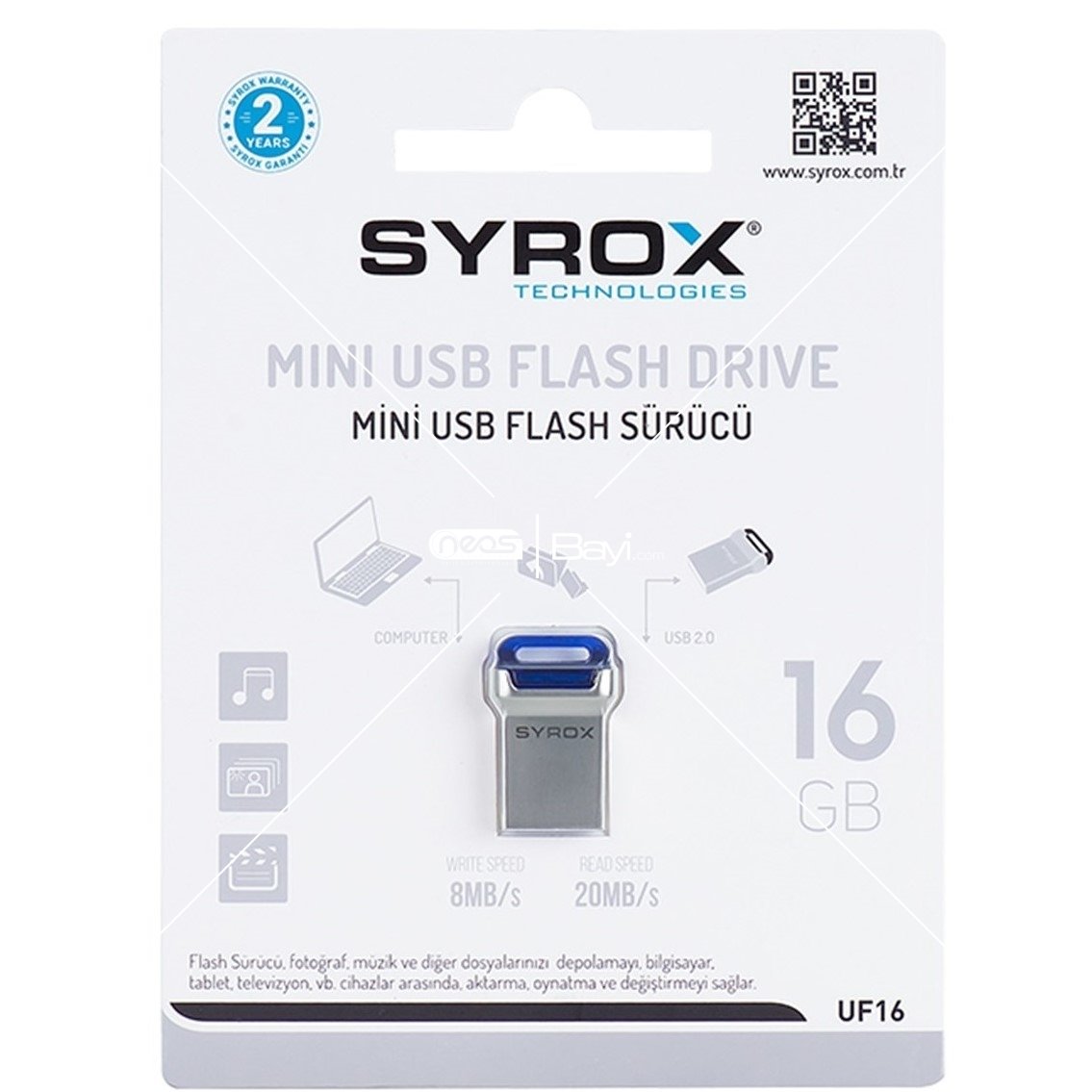 Syrox SYX-UF16 Fit 16 GB USB Flash Bellek
