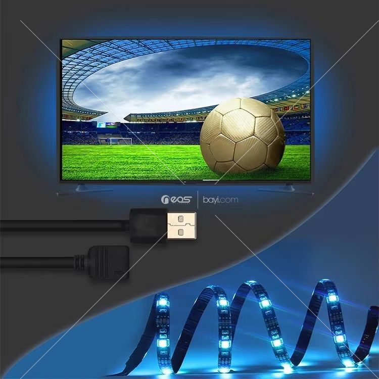 Sese Duyarlı Tv Arkası USB Girişli Rgb Şerit LED Kumanda ile Kontrol Led