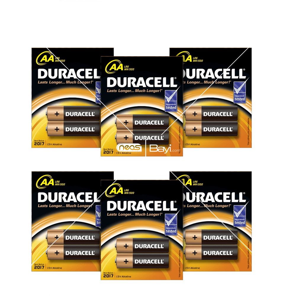 İnce Duracell Alkalin AA Kalem Pil 12 Li Kartela