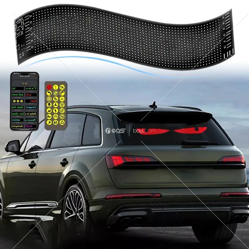 Matrix Led Panel Cama Yapışan Telefon Kontrollü Led Ekran Panel Büyük Boy 16X64LED 37CM ENBOY