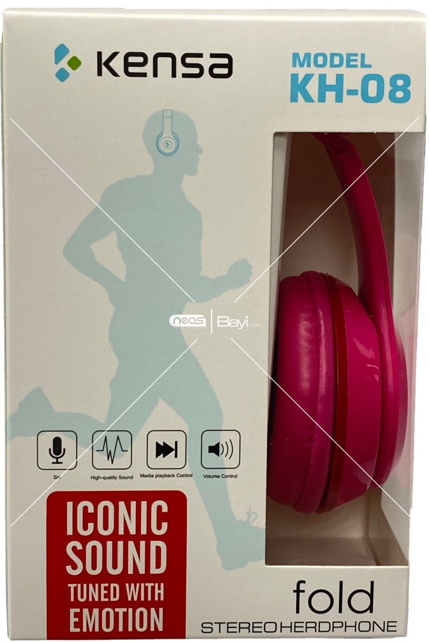 Kensa KH-08 Fold Mikrofonlu Kulak Üstü Kulaklık Pink