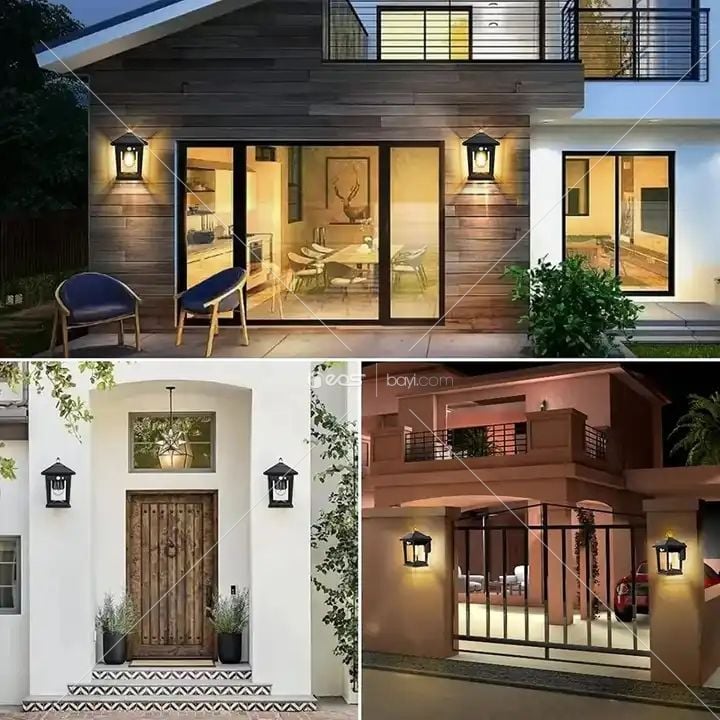 Hareket Sensörlü ÇİFT  18W Güneş Enerjili Dış Mekan Aydınlatması, Güneş Enerjili Tungsten Ampul Işık