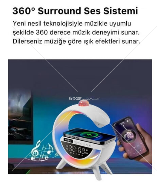 GLAMBA (Gogle Lamba) BLUETOOTH+USB Flaş MicroSD Kablosuz Magsafe ŞARJZ+Disko Işığı