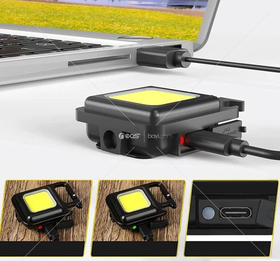 Mini Taşınabilir Led Çok Fonksiyonlu Fener, Yüksek Lümen, COB Anahtarlık, Dış Mekan İçin Şarj Edilebilir Acil Durum Işığı, Mini Kamp Feneri OR-32