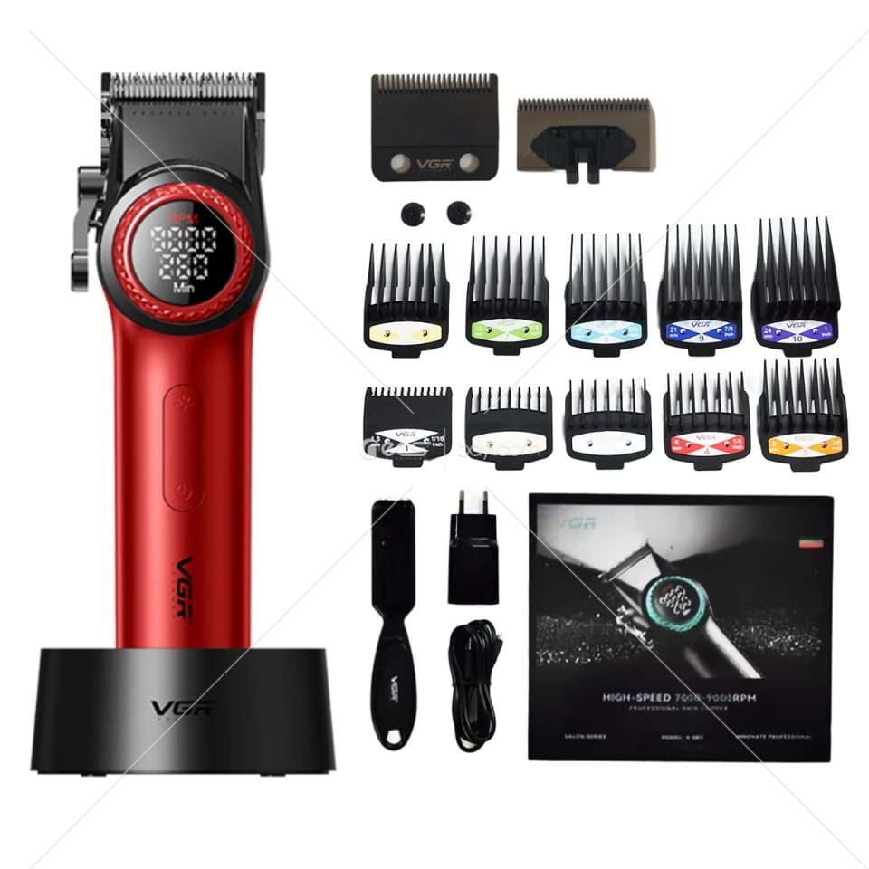VGR Saç Kesme Makinesi Kablosuz Saç Kesme Makinesi Profesyonel Saç Kesme Makinesi Şarj Edilebilir Saç Kesme 9000 RPM Erkekler İçin Kesme Makinesi V-001