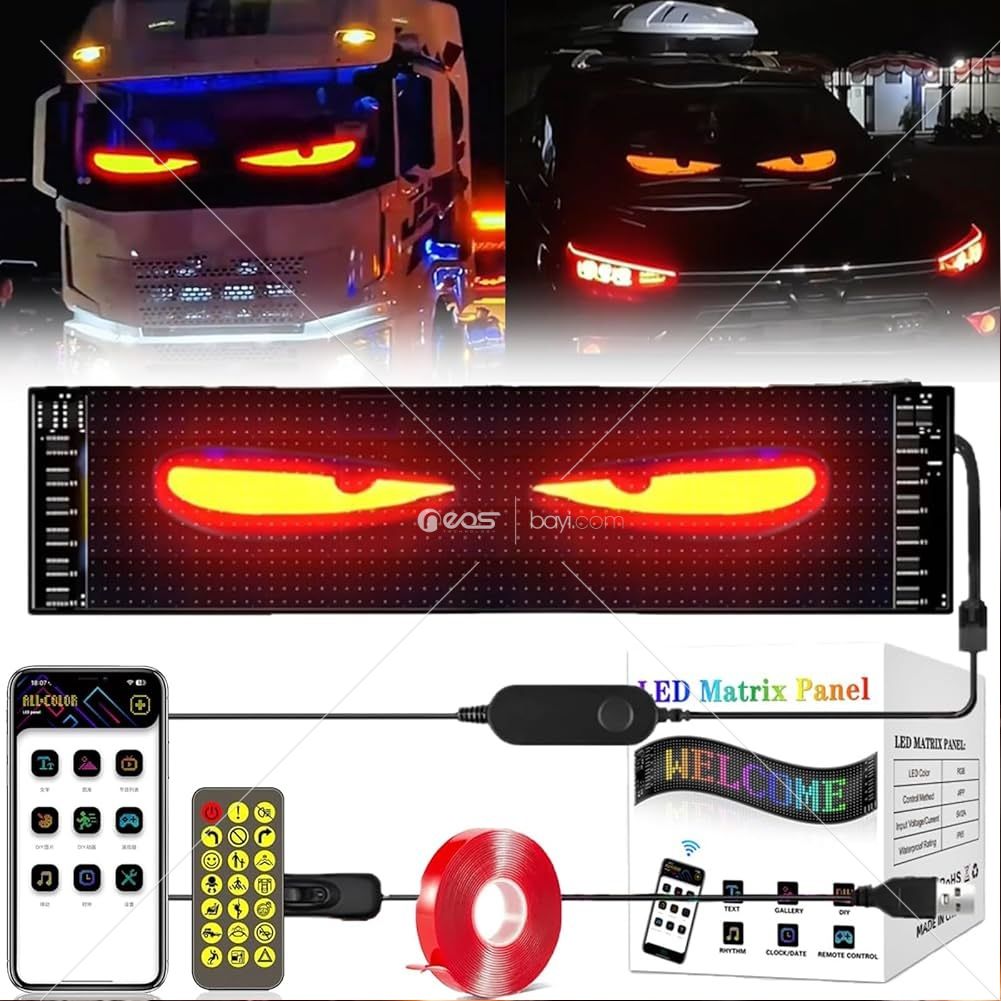 Matrix Led Panel Cama Yapışan Telefon Kontrollü Led Ekran Panel Büyük Boy 133CMLED 133CM ENBOY