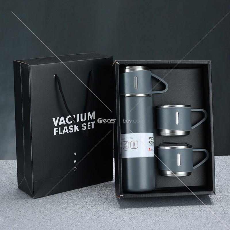 TERMUS 500ML Isı Yalıtımlı Su Şişesi Çoklu Renkler Çift Duvarlı Paslanmaz Çelik Vakumlu Matara Setleri GRİ