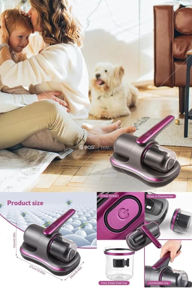 GOLD ORİON 1168  Araç ve Şarjlı El Süpürgesi Kablosuz Yatak Kanepe Halı Toz Tüy Alerji Uv Işınlı Vakum Temizleme Toz Giderme