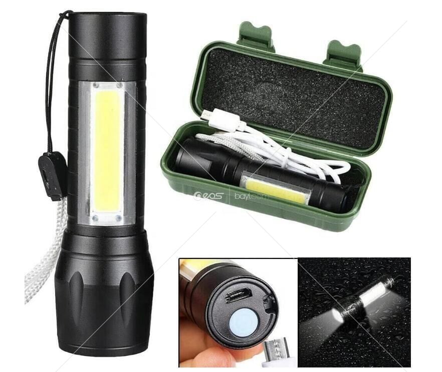 5139 GOLDORİON Clover EDC Taşınabilir mini Alüminyum COB Taktik El Feneri, Yakınlaştırılabilir El Feneri Su Geçirmez LED USB şarj edilebilir El Feneri