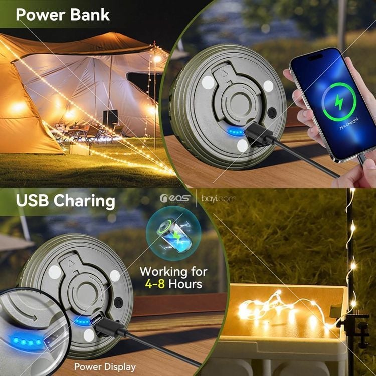 8208 LED GOLDORİON Çok işlevli LED kamp ışığı USB şarjlı açık hava çadırı renkli atmosfer ipi ışık şerit metre Kamp fenerlerini saklayın