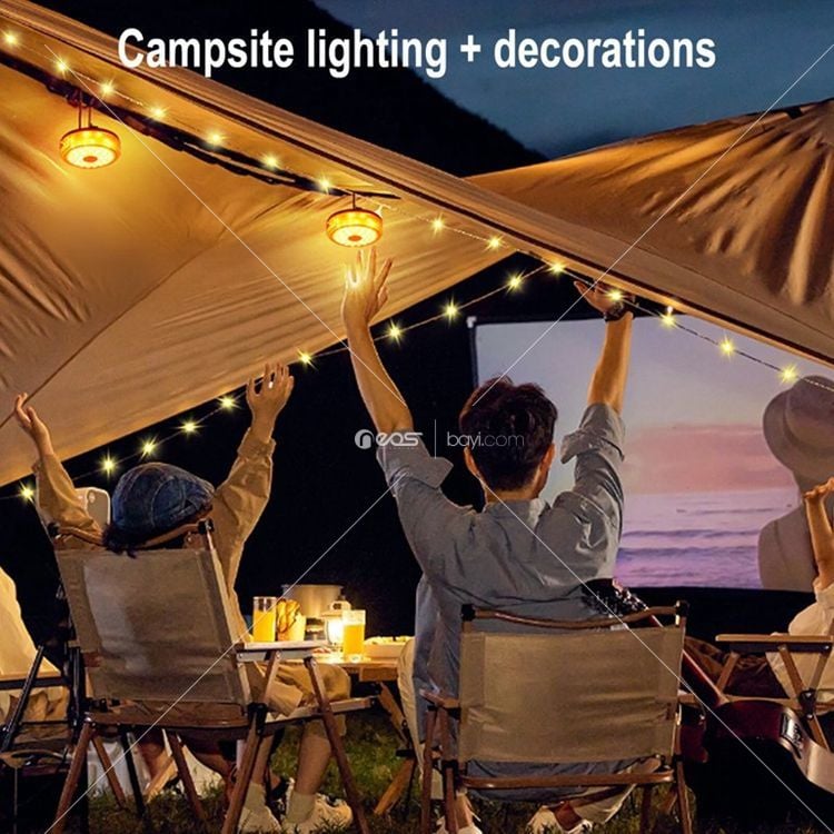 8208 LED GOLDORİON Çok işlevli LED kamp ışığı USB şarjlı açık hava çadırı renkli atmosfer ipi ışık şerit metre Kamp fenerlerini saklayın