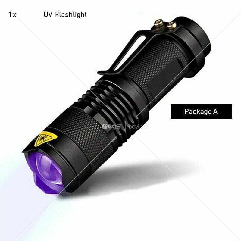 OR-90 GOLDORİON Güçlü Mini Mor Zoomble UV El Feneri UV Meşalesi 365nm UV Led Siyah Işık Test Jade için
