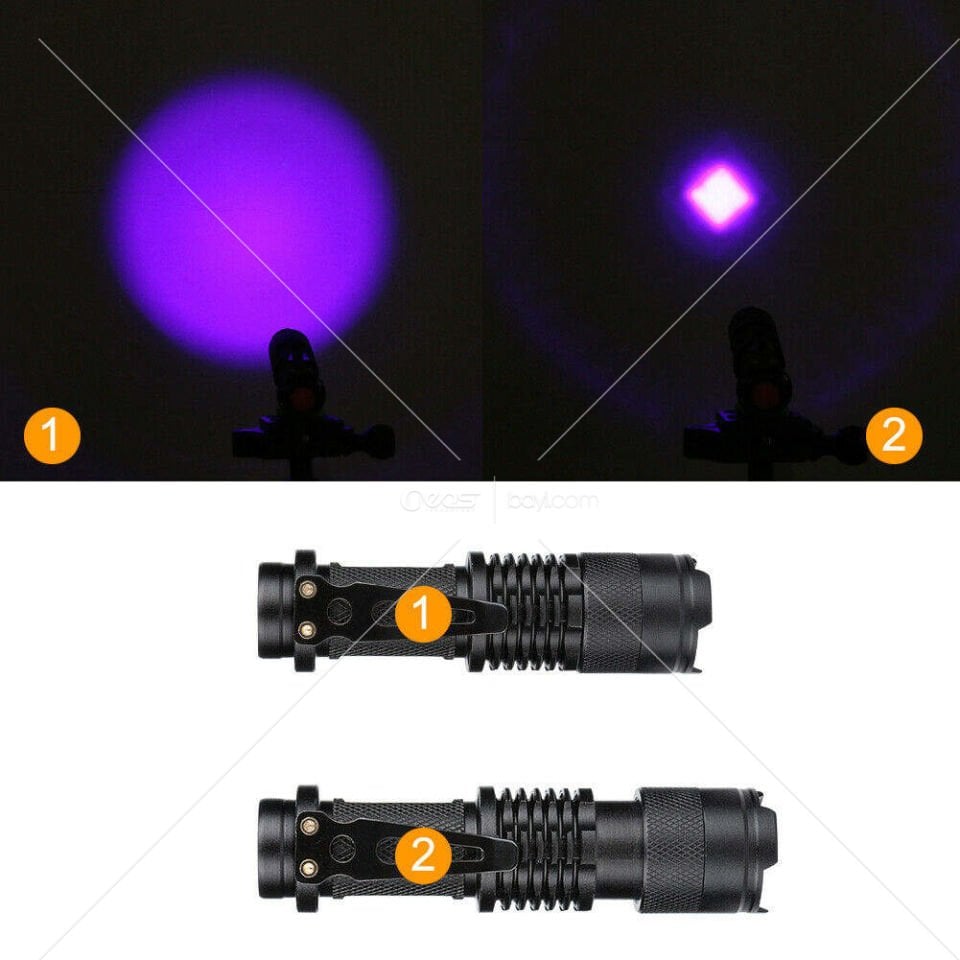 OR-90 GOLDORİON Güçlü Mini Mor Zoomble UV El Feneri UV Meşalesi 365nm UV Led Siyah Işık Test Jade için