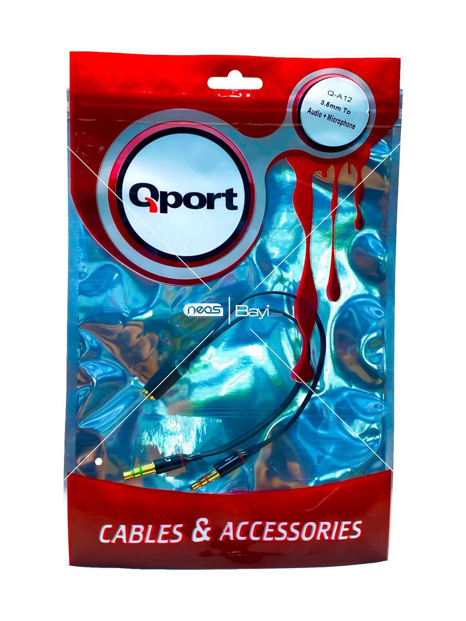 Qpor A-12 3.5MM To Audio+Microphone